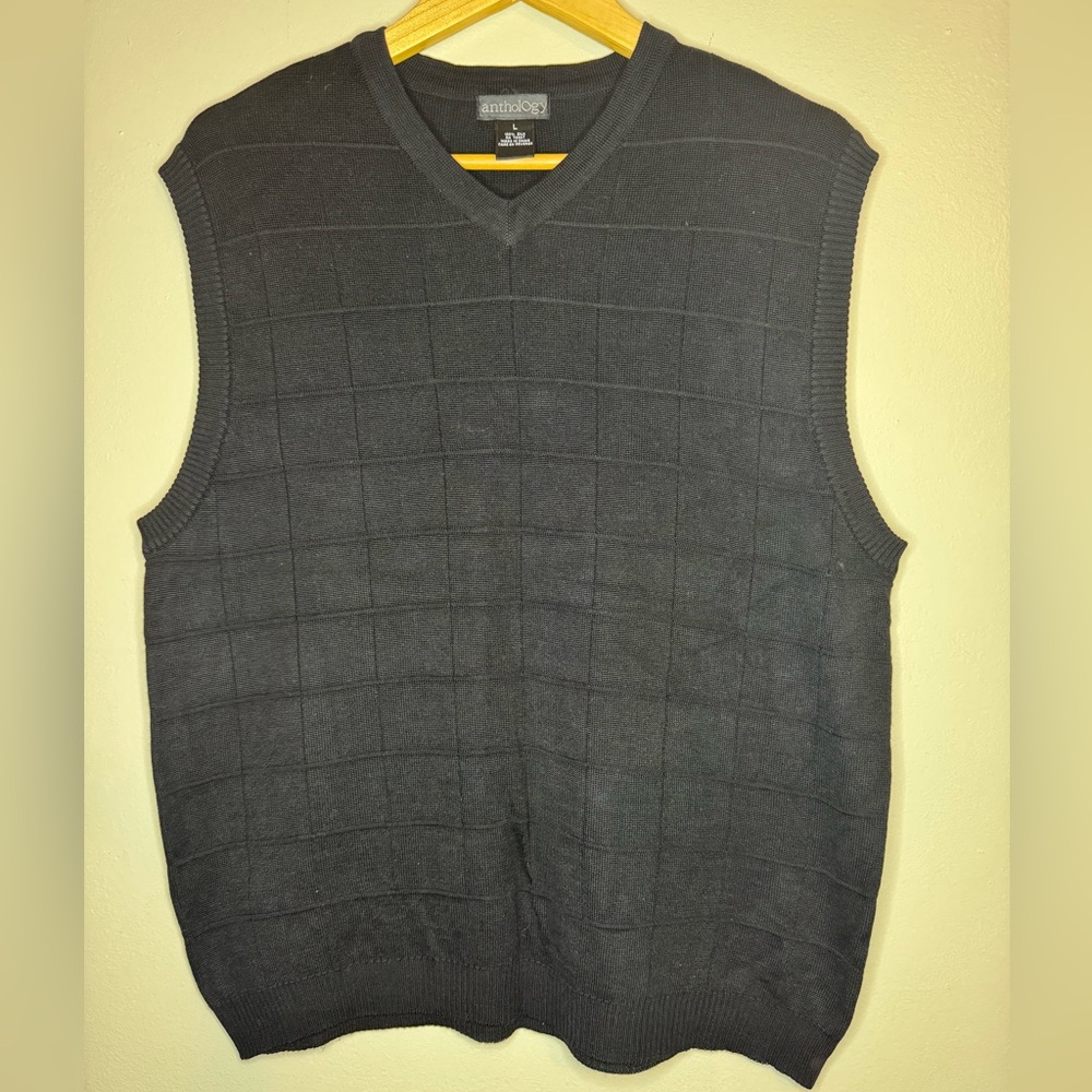Anthology Men's Black V-Neck Sweater Vest